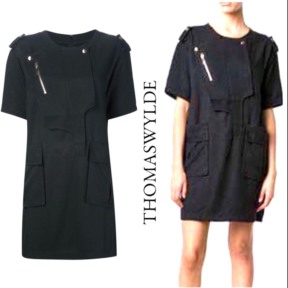 NWT Thomas Wylde Bramble Black Shift Dress